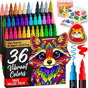 36-Pk Artistro Dual-Tip Acrylic Paint Markers (Assorted Colors) $9.50 w/ S&S