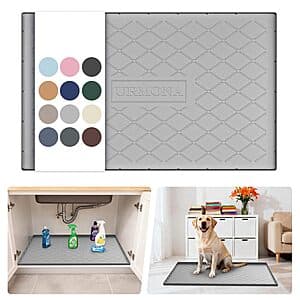 Prime Members: 34" x 22" URMONA Waterproof Silicone Under Sink Mat (Light Grey) $8 + Free Shipping