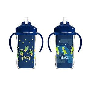 2-Pack 10-Oz Dr. Brown's Milestones Insulated Sippy Cup w/ Straw and Handles $5.25