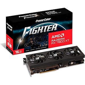 PowerColor Fighter AMD Radeon RX 7800 XT 16GB GDDR6 Graphics Card $420 + Free Shipping