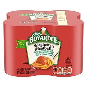 4-Pack 14.5-Oz Chef BOYARDEE Spaghetti & Meatballs $2.25 w/ Subscribe & Save