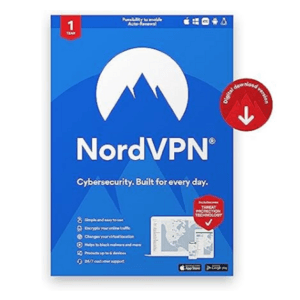 1-Year NordVPN Standard VPN Cybersecurity Software (10 Devices, Email Delivery) $32