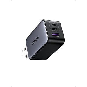 3-Port UGREEN 65W Nexode USB-C GaN Wall Block $24