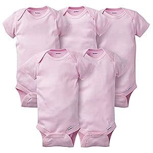 5-Pack Gerber Baby Solid Onesie Bodysuits (Various Colors / Sizes) $6