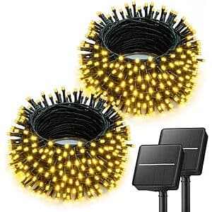 2-pk 40' Brightown Outdoor Solar String Lights (Warm White) $8.50