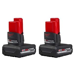 2-Pk Milwaukee M12 12V REDLITHIUM XC High Output 5 Ah Batteries $108 + Free S&H