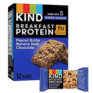 12-Count 0.88-Oz KIND Breakfast Protein Bars (Various Flavors) from $3.25 w/ Subscribe & Save