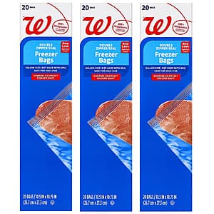 Walgreens Home Food Storage Bags: 20-Ct Gallon Storage/Quart Freezer & More 3 for $2.80 + Free Pickup ($10 Minimum Order)