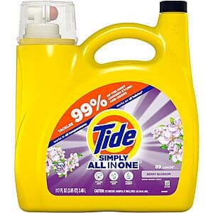 117-Oz Tide Simply All-In-One Liquid Laundry Detergent (Berry Blossom) 3 for $19.45 w/ Subscribe & Save