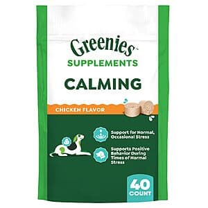 Select Accounts: 40-Ct Greenies Supplements Calming Chews for Dogs (Chicken Flavor) $6.40 w/ Subscribe & Save & More