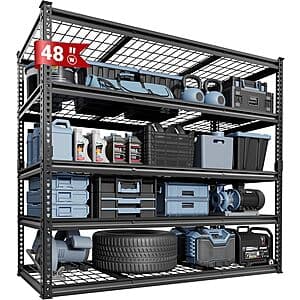 Fleximounts 5-Tier Heavy Duty Shelving Unit (48" W x 24" D x 72" H) $95 + Free Shipping