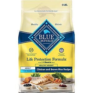 Select Accounts: 5-Lb Blue Buffalo Life Protection Formula Adult Dry Dog Food $7 w/ S&S