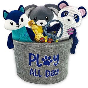 6-Piece Posh Paws Dog Toys & Storage Bin Set $11.50