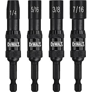4-Piece DeWALT Impact Ready Pivoting Nutsetters (1/4", 5/16", 3/8", & 7/16") $10.40 w/ Subscribe + Free Shipping