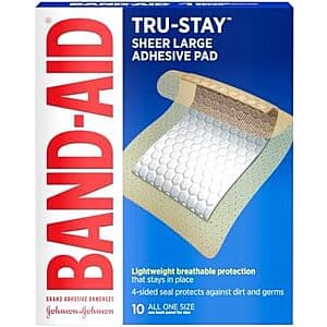 Select Accounts: 10-Ct Band-Aid Tru-Stay Sheer Large Adhesive Pads $2.20 w/ S&S