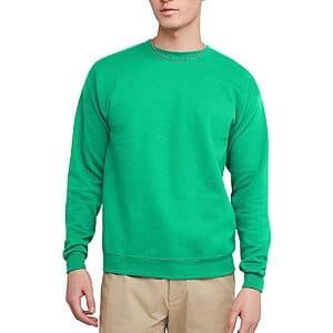 Hanes Men's EcoSmart Fleece Pullover Crewneck Sweatshirt (Kelly Green) $7
