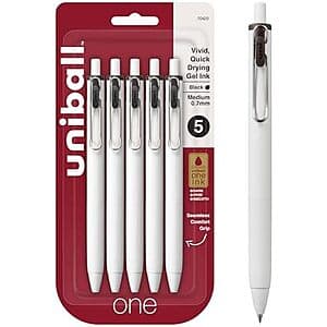 5-Pack Uniball 0.7mm One Gel Medium Pens (Black Ink) $3.10 w/ Subscribe & Save