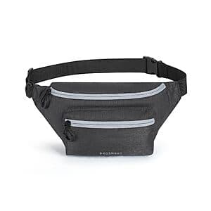 BAGSMART Roomy Waist Belt Fanny Pack with adjustable strap, lightweight design in various colors.