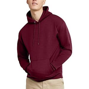 Men's Hanes EcoSmart Midweight Fleece Pullover Sweatshirt Hoodie (Maroon) $8.50