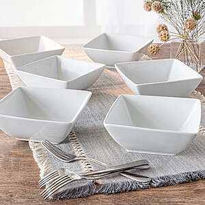 6-Pack Better Homes & Gardens Porcelain Square Bowls (White) $10 & More