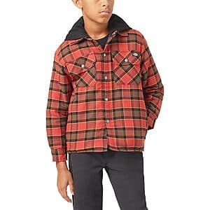 Dickies Boy's Flannel Shirt Jacket (Red) from $8.15