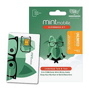 New Mint Mobile Customers: 12 Months Unlimited Talk/Text/Data $240 + Free Shipping
