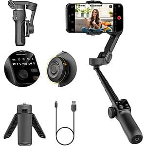 AOCHUAN V8 3-Axis Gimbal Stabilizer w/ 7.8" Extension Rod for Smartphone (Black) $28 + Free S/H