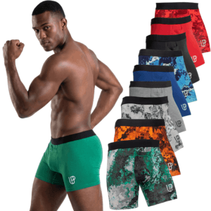 10-pack of Under Project Micro Modal Boxer Briefs in neutral color packaging.