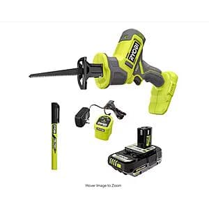 RYOBI ONE+ 18V 1-Handed Reciprocating Saw Kit w/ 2 Ah Battery, Charger, & Marker $49 + Free Shipping