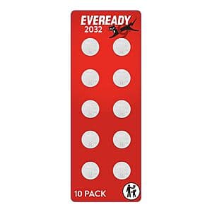 Select Accts: 10-Pk Eveready 2032 Coin Batteries $3.65 w/ S&S