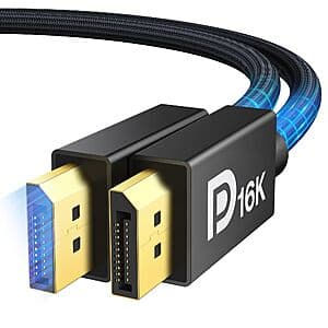 6.6' IVANKY 80Gbps 16K DisplayPort Cable 2.1 $7.50