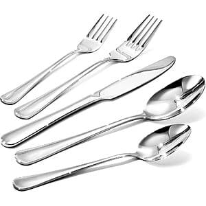 40-Pc 18/10 Stainless Steel Flatware Set $15