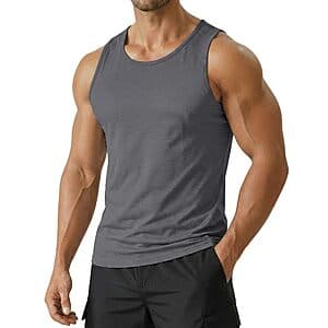 PINSPARK Men's UPF 50+ Quick Dry Sleeveless Athletic Tank Tops (various) $7