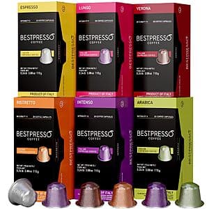 Select Accts: 120-Ct Bestpresso for Nespresso Original Coffee Pods (Variety Pack) $21.45 w/ S&S + Free S&H