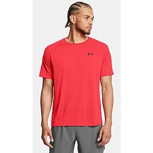 Under Armour Men's UA Tech 2.0 Short Sleeve Shirt (Racer Red/Black) $6 + Free Shipping
