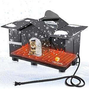 Texsens Weatherproof Heated Cat House for Outside $33 + Free Shipping
