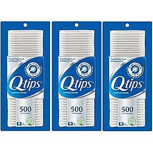 3-Pack 500-Count Q-tips Cotton Swabs $8.75