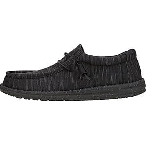 Hey Dude Men's Wally Slip-On Loafer in Midnight Black, casual slip-on style loafer shoe.