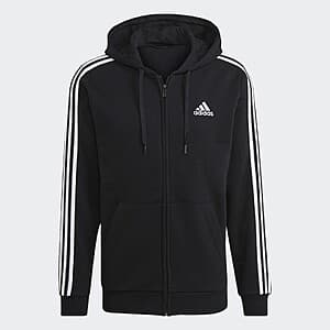 adidas Men's Essentials Fleece 3-Stripes Full-Zip Hoodie (2 Colors) from $22 + Free S&H