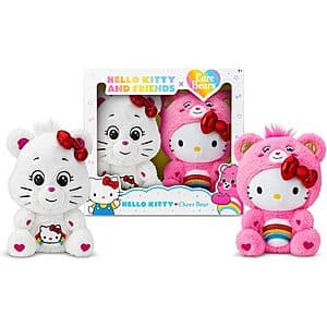 Prime Members: 2-Pack Care Bears Hello Kitty Loves Cheer Bear 10" Plush Toys $7 + Free Shipping