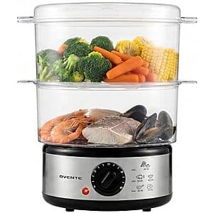 5-Quart Ovente 2-Tier Stackable Electric Food Steamer $18.20