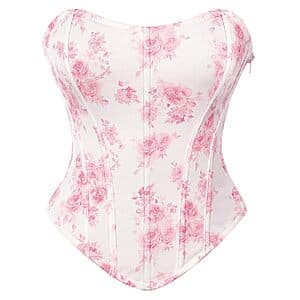 Scarlet Darkness Women's Renaissance Floral Strapless Corset Bustier Top $10