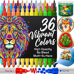 36-Pack ARTISTRO Acrylic Paint Markers $10