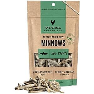 1-Oz Vital Essentials Freeze Dried Minnows Dog Treats $4.95 w/ S&S