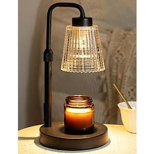 GODONLIF Dimmable Candle Warmer Lamp w/ Timer & Adjustable Height (Black) $10