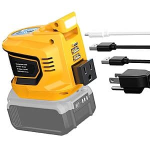 200W Ecarke Inverter for DeWALT 20V Batteries w/ AC + 3x USB Ports $21
