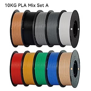 10-Rolls 1KG 1.75MM KINGROON 22LBS PETG or PLA 3D Printer Filament (various) $62.60 + Free Shipping