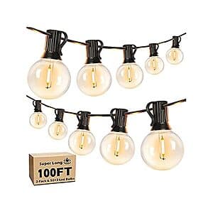 2-Pack 50' Brightever 50 Bulb Outdoor LED String Lights $20 + Free S&H w/ Amazon Prime