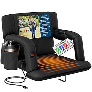 Alpcour Heated Reclining Stadium Seat: 25" Wide $55, 21" Wide $48 + Free S/H w/ Prime