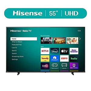 55" Hisense Class H5 Series 4K UHD Roku Smart TV $168 + Free Shipping